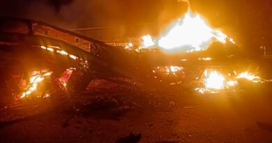 <div>Chemical-laden tanker catches fire on Rajasthan’s Nagaur Highway; driver jumps to safety</div>